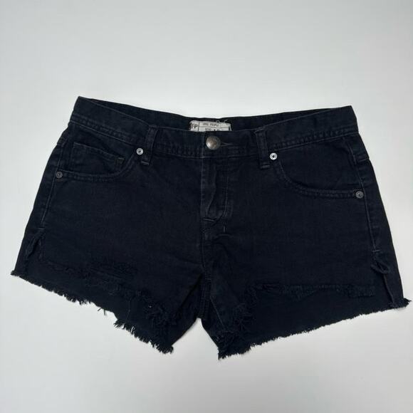 Free People Denim Raw Hem Shorts - Picture 1 of 5